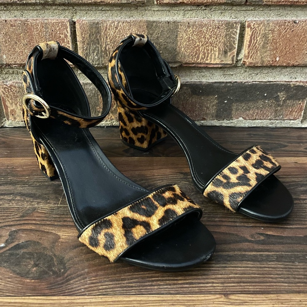 Michael Michael Kors leopard print block heels ankle strap